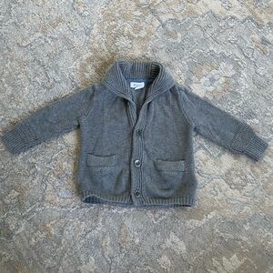 Angel Dear Gray Shawl Collar Knit Sweater, 6M